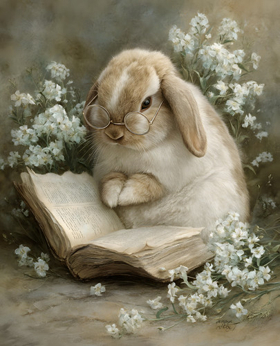 Bespectacled lop rabbit - bespectacled,